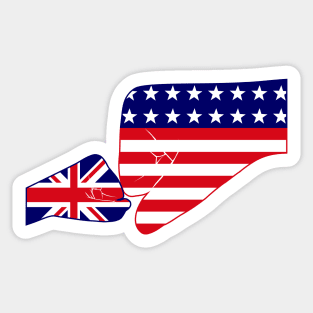 UK & USA Baby Fist Bump Patriot Flag Series Sticker